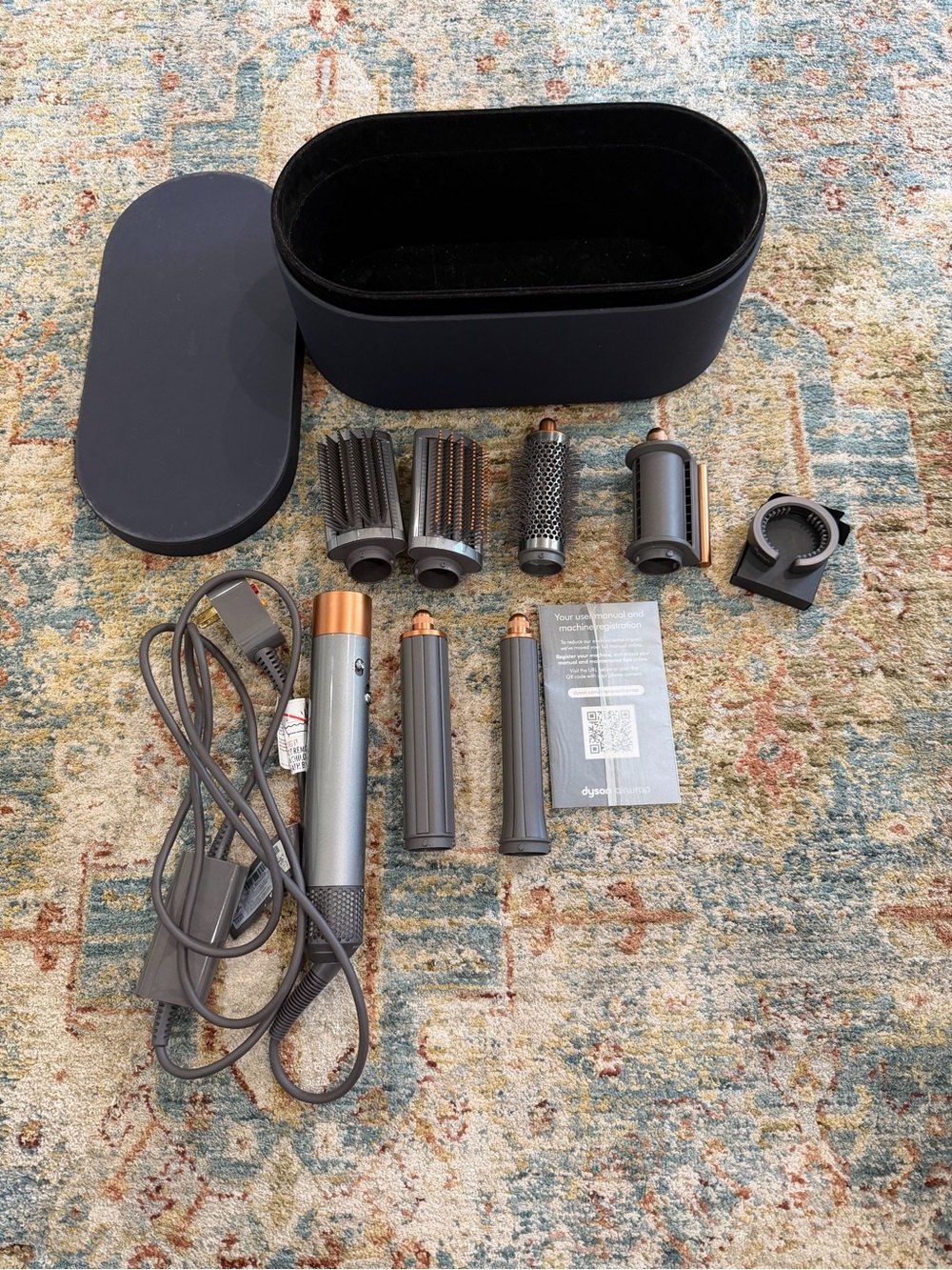 Dyson styling set in gray with copper accents
